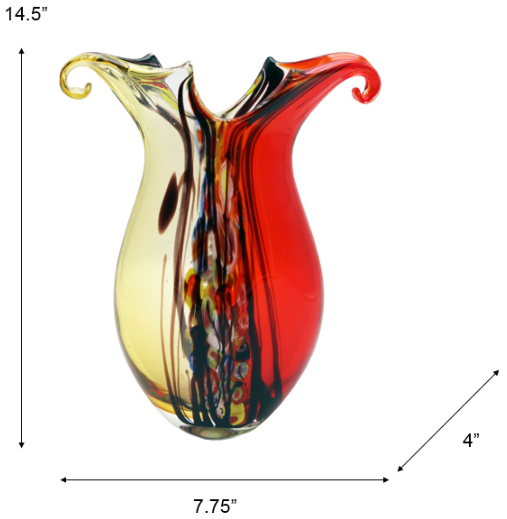 Image 3 Dale Tiffany 14.5" Tall Cecile Hand Blown Art Glass Vase more views