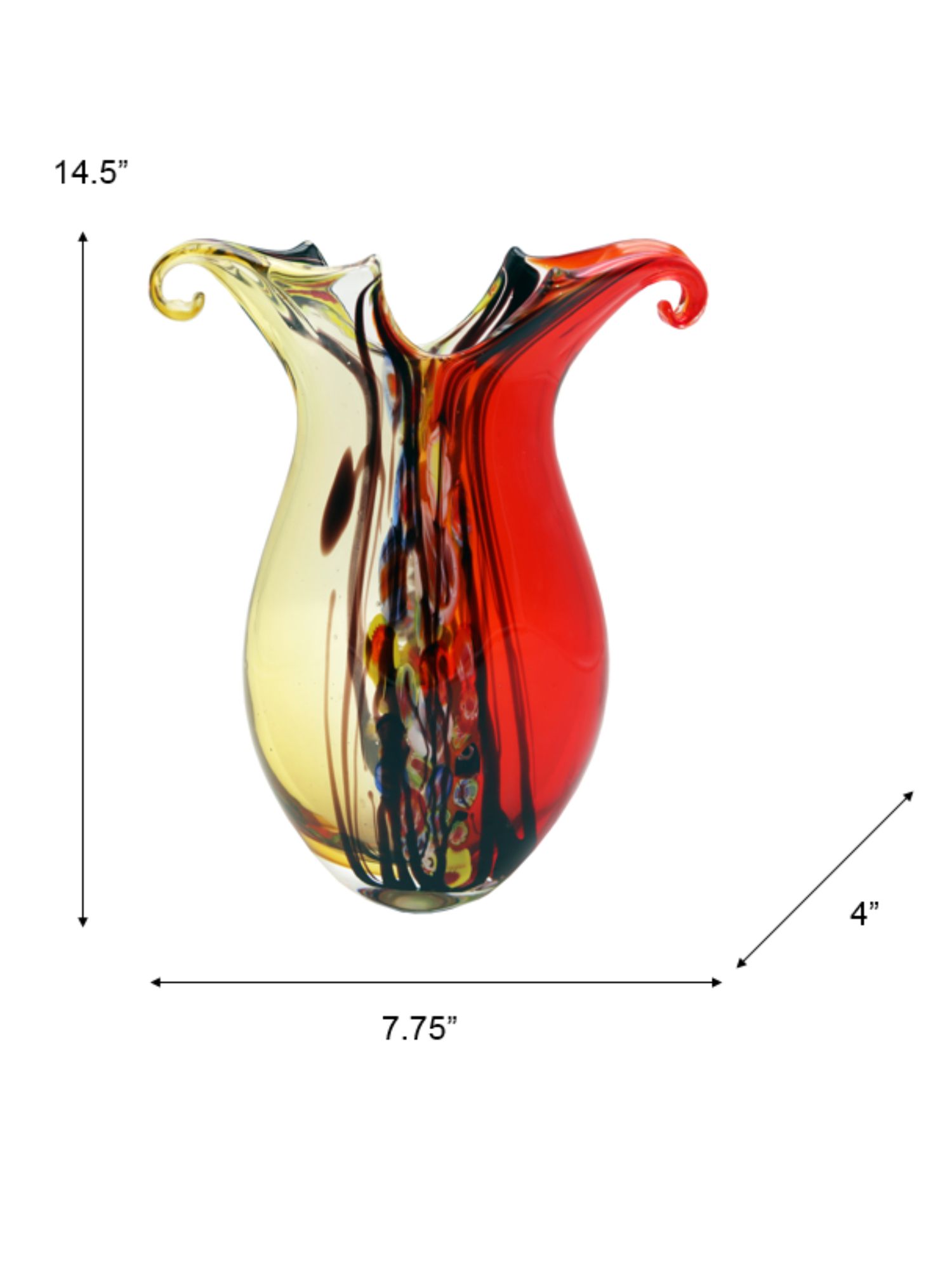 Image 4 Dale Tiffany 14.5" Tall Cecile Hand Blown Art Glass Vase more views