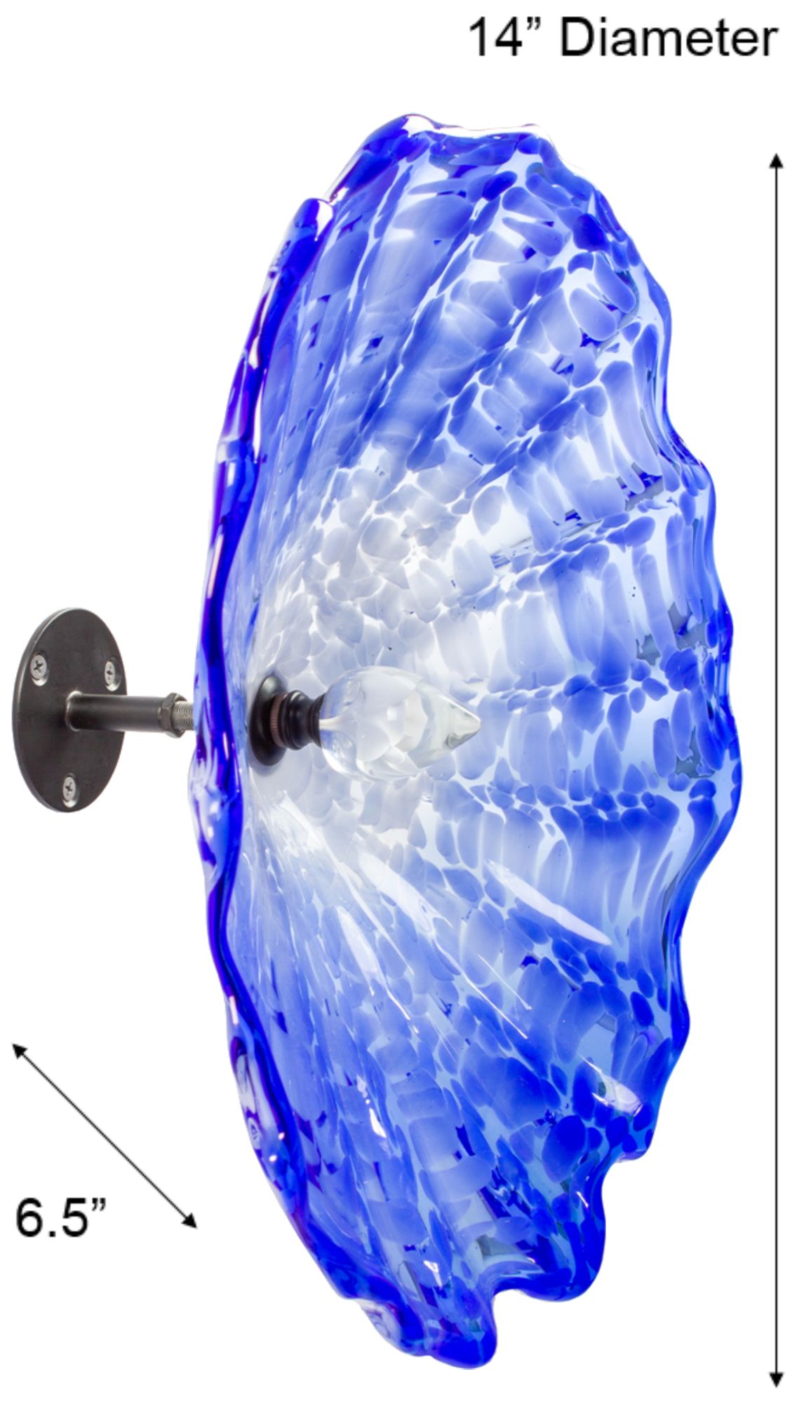 Image 3 Dale Tiffany 14" Fiore Blue Hand Blown A more views