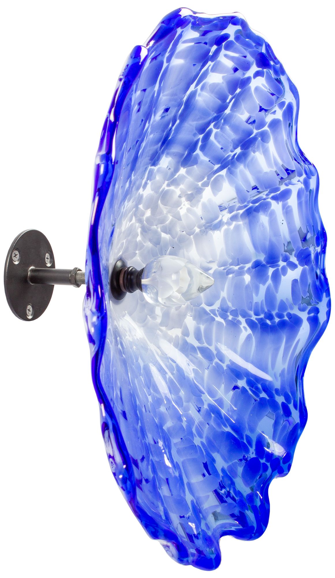 Image 6 Dale Tiffany 14" Fiore Blue Hand Blown A more views