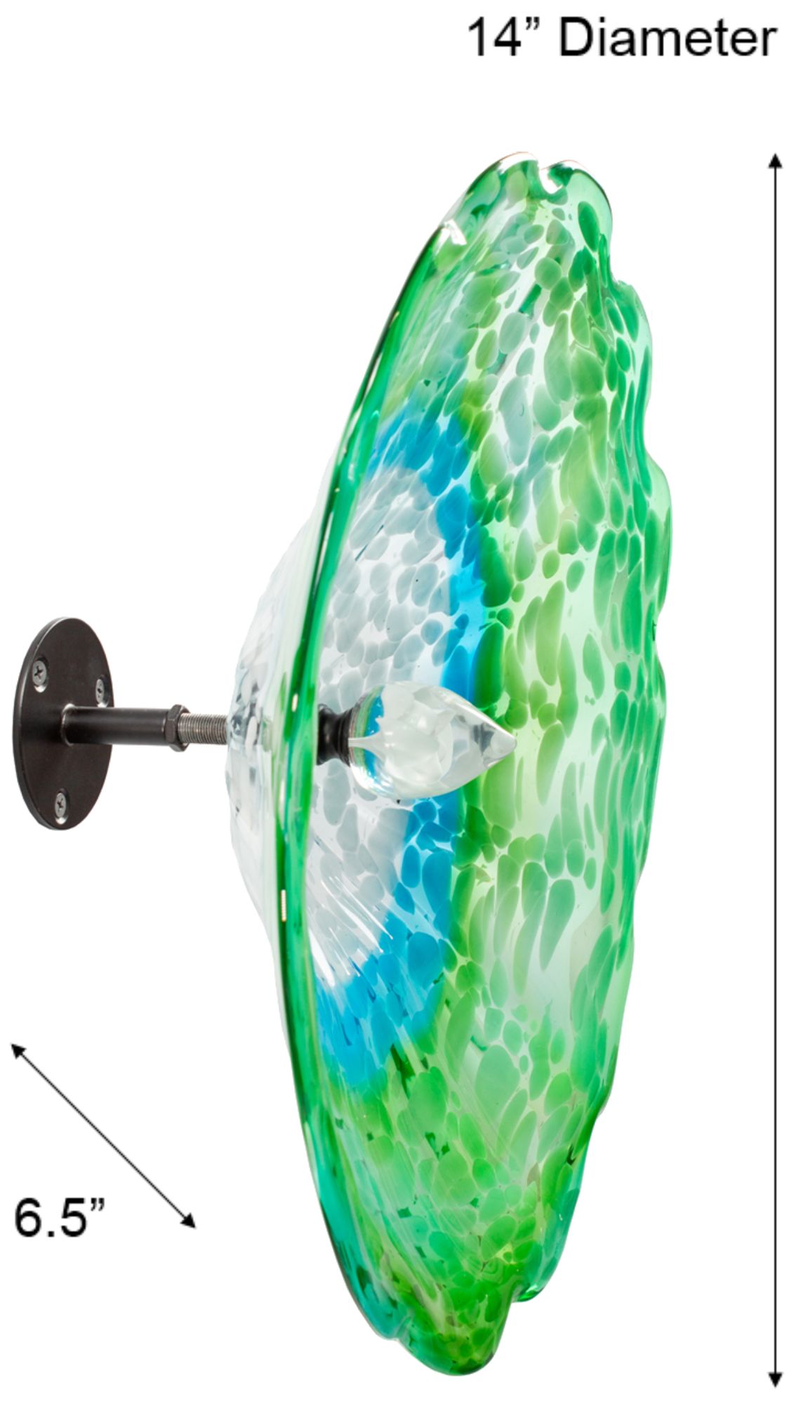 Image 3 Dale Tiffany 14" Fiore Green Hand Blown more views