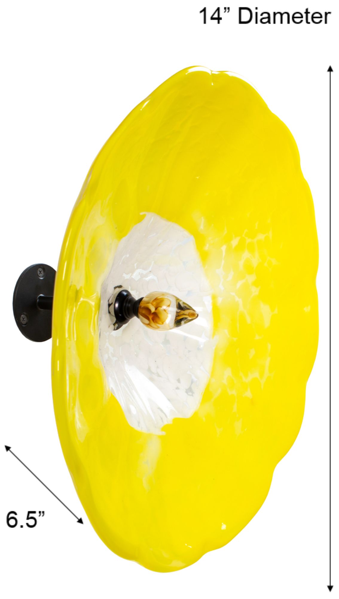 Image 3 Dale Tiffany 14" Fiore Yellow Hand Blown more views