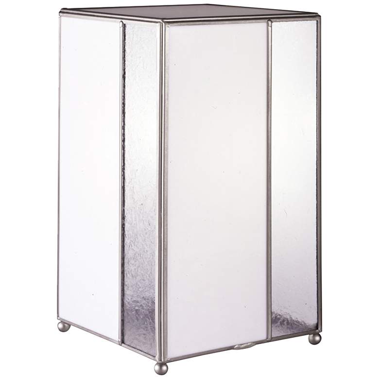 Image 1 Dale Tiffany 14" High White Glue Chip Rectangle Art Glass Accent Lamp