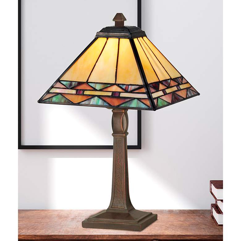 Dale Tiffany 14" Tall Slayter Tiffany Accent Lamp - #9650R | Lamps Plus