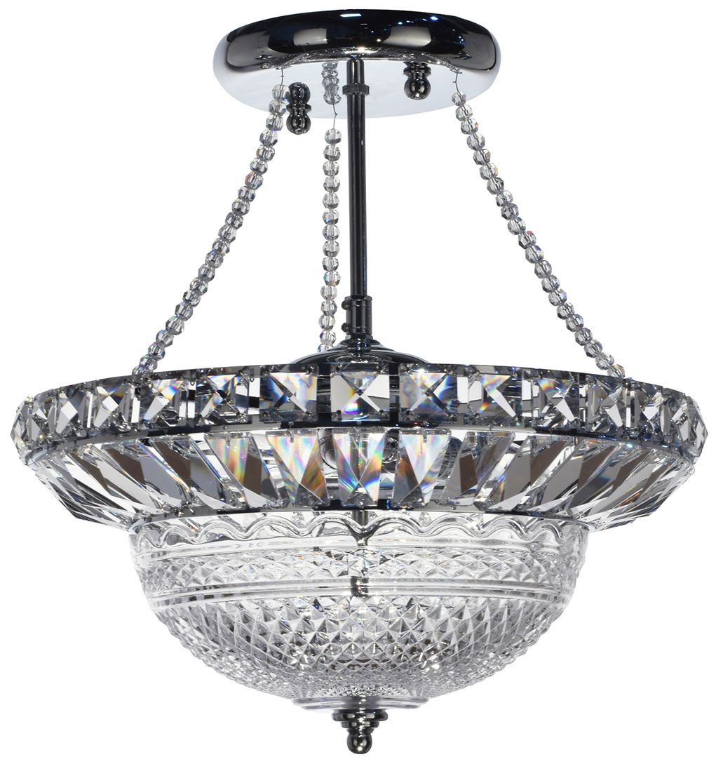 Image 2 Dale Tiffany 14 " Wide Woodland Hills 14" Wide Crystal Inverted P