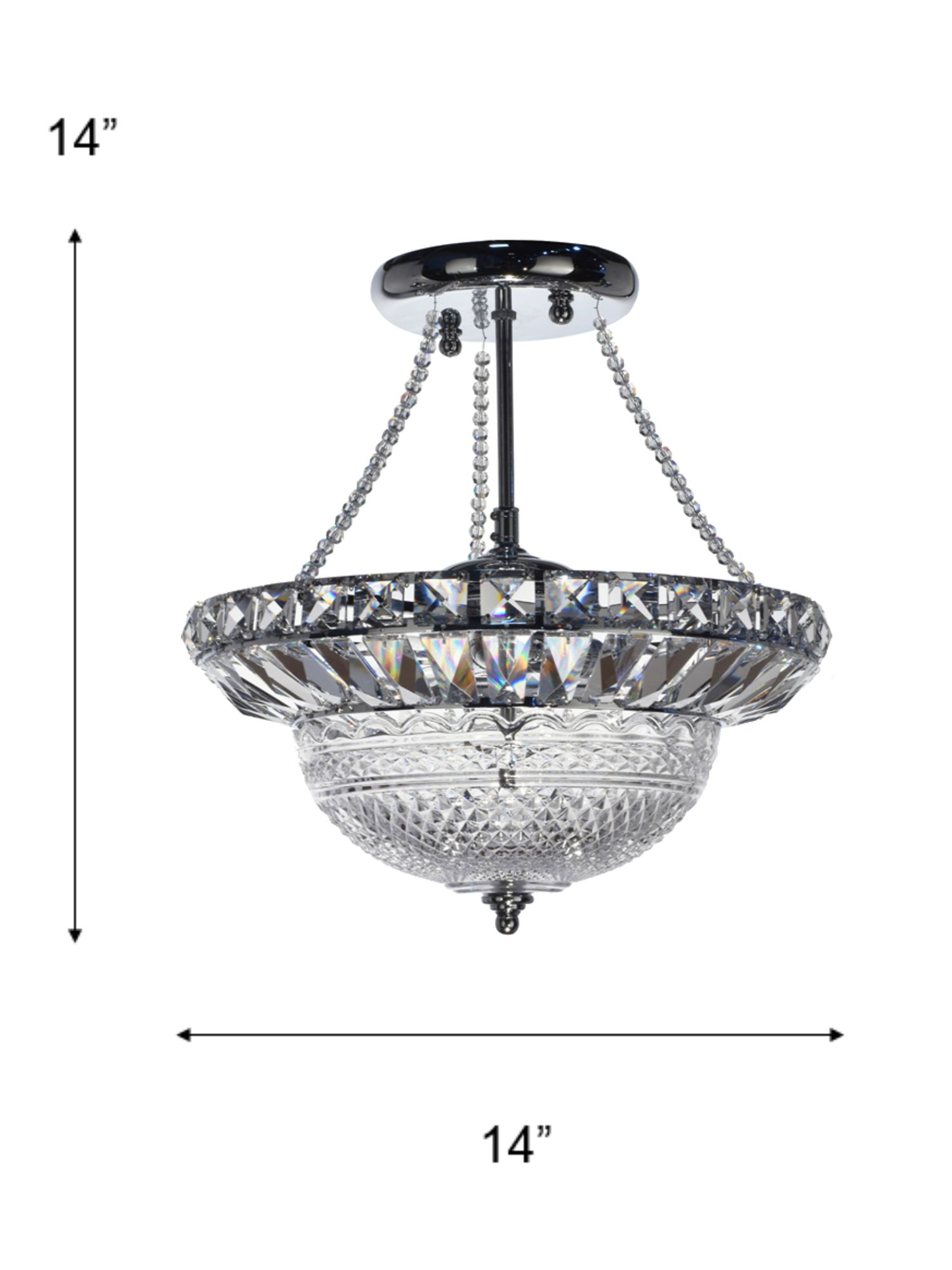 Image 3 Dale Tiffany 14 " Wide Woodland Hills 14" Wide Crystal Inverted P more views