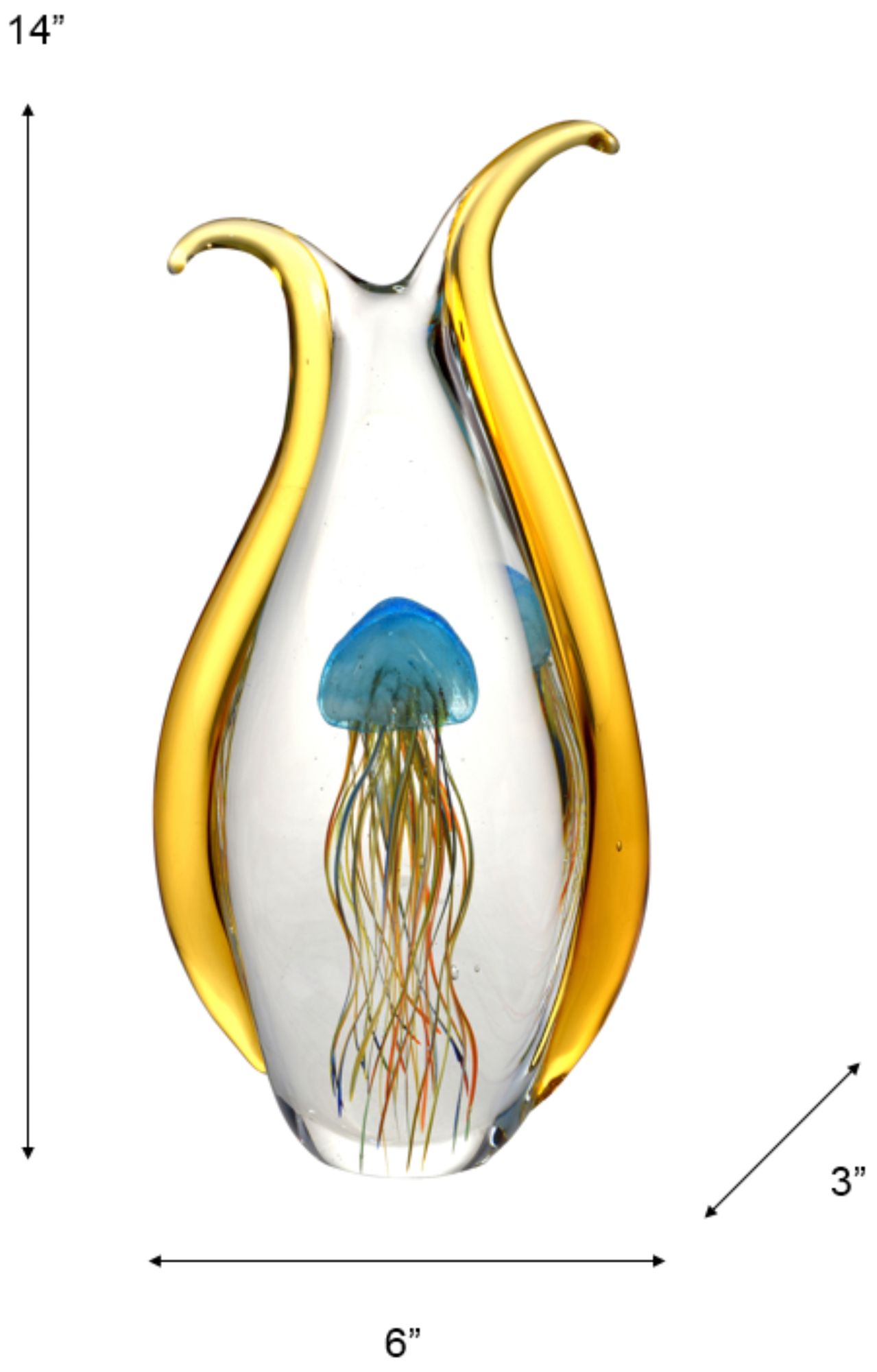 Image 3 Dale Tiffany 14" Tall Jellyfish Handcrafted Art Glass Figurine more views