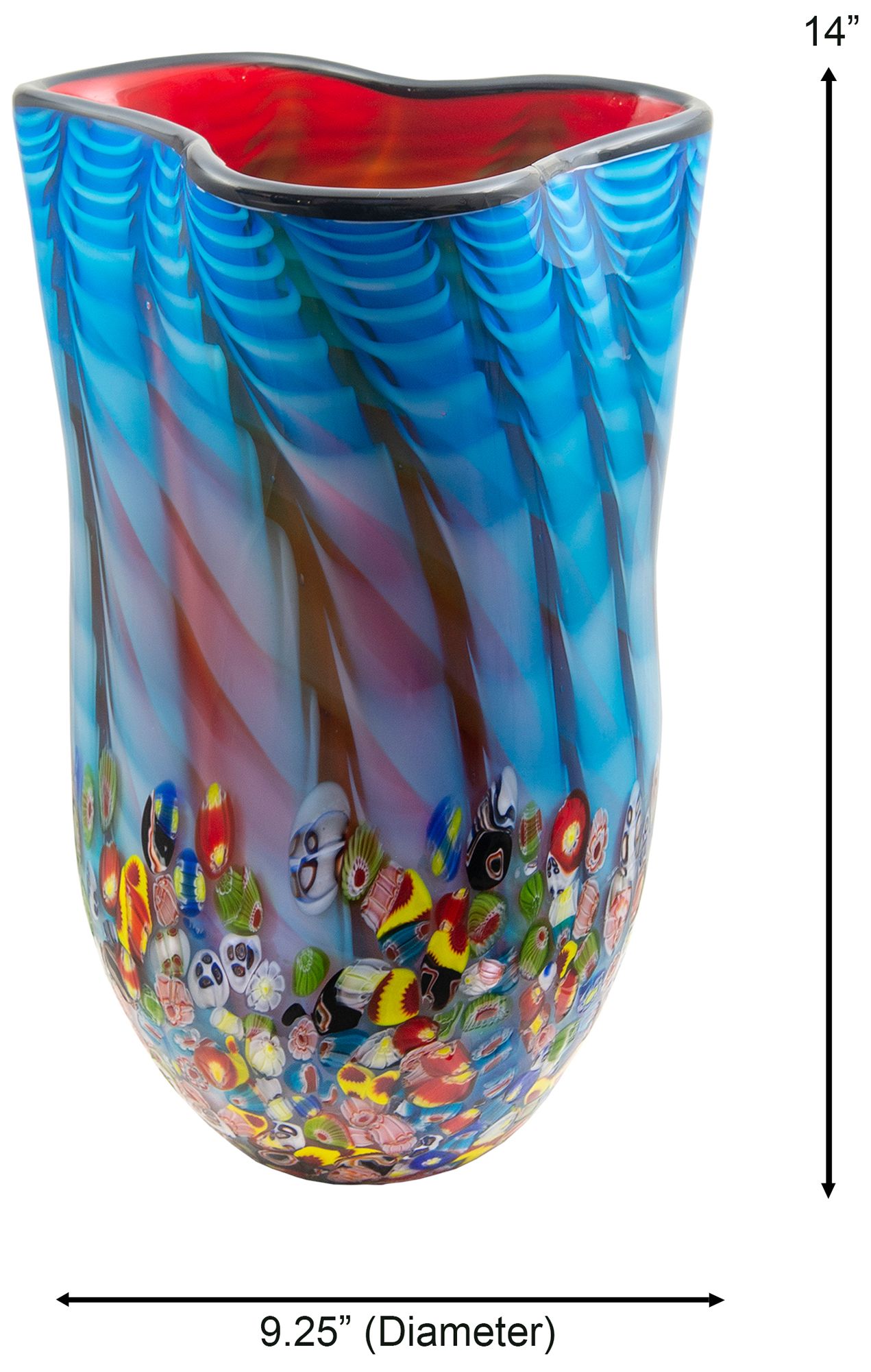 Image 3 Dale Tiffany 14" Tall Tangelo Hand Blown Art Glass Vase more views