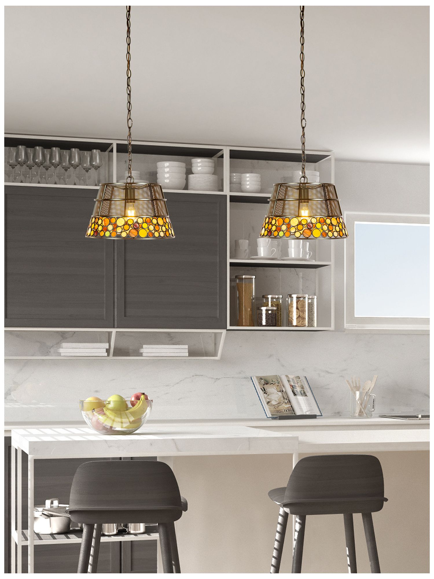 Image 2 Dale Tiffany 14 " Wide Pasqual Mesh Tiffany Pendant more views