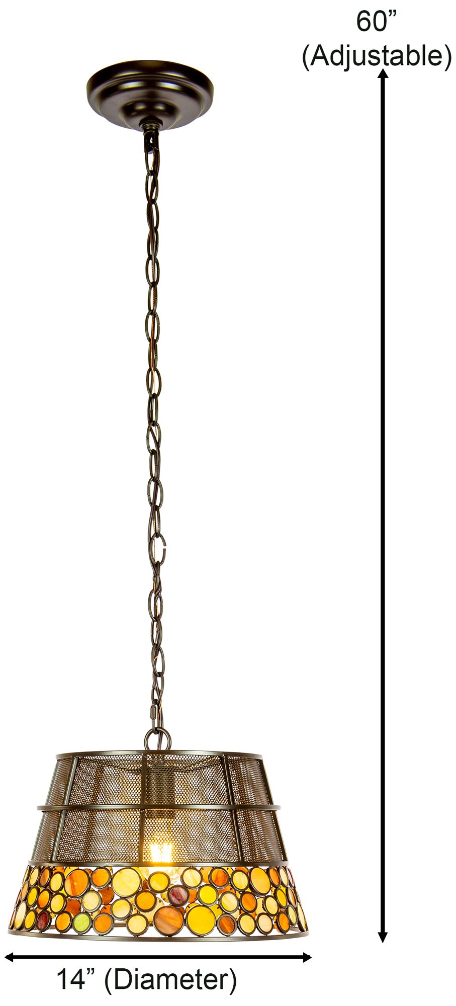 Image 3 Dale Tiffany 14 " Wide Pasqual Mesh Tiffany Pendant more views