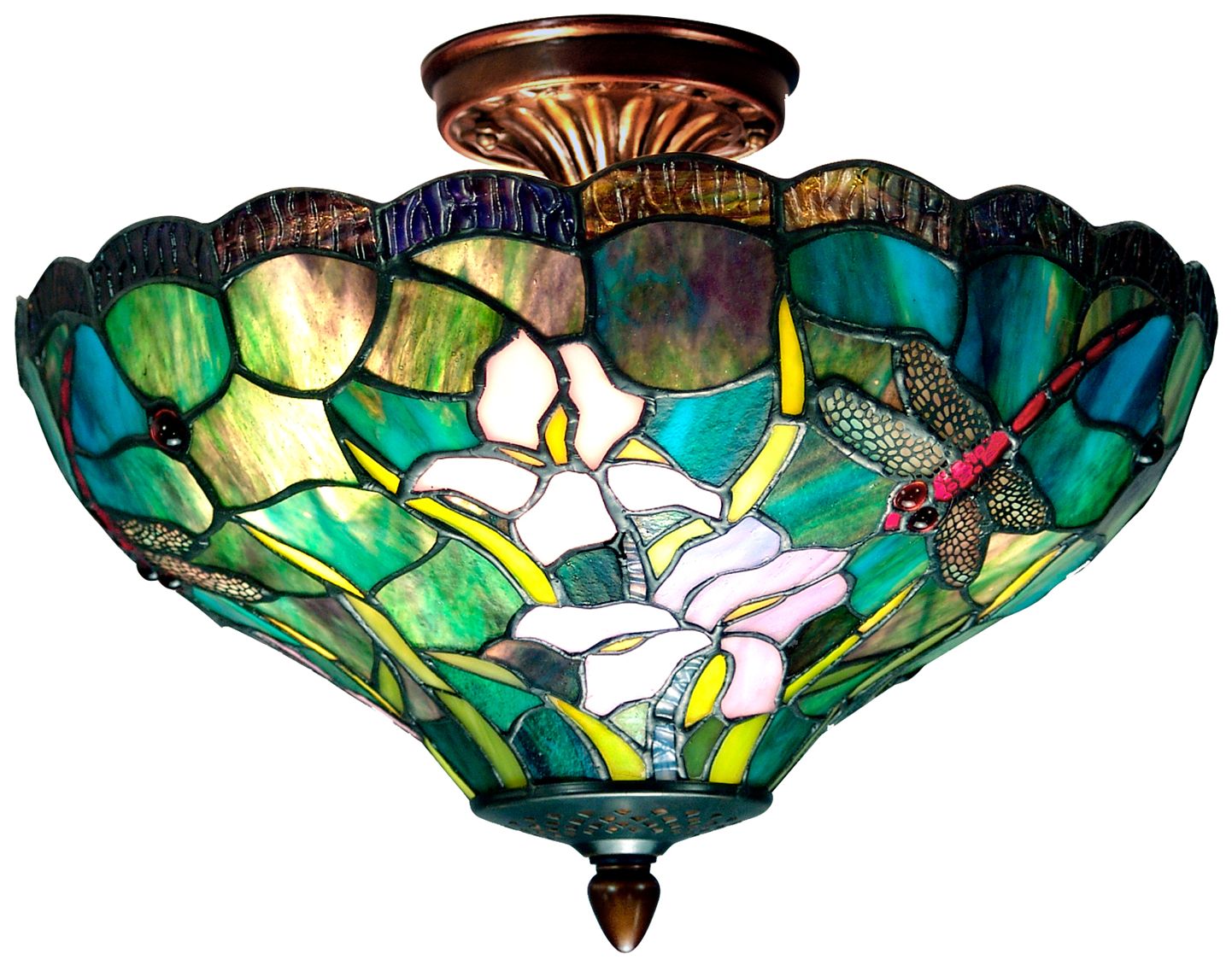 Image 2 Dale Tiffany 14" Wide Savannah Tiffany Flush Mount