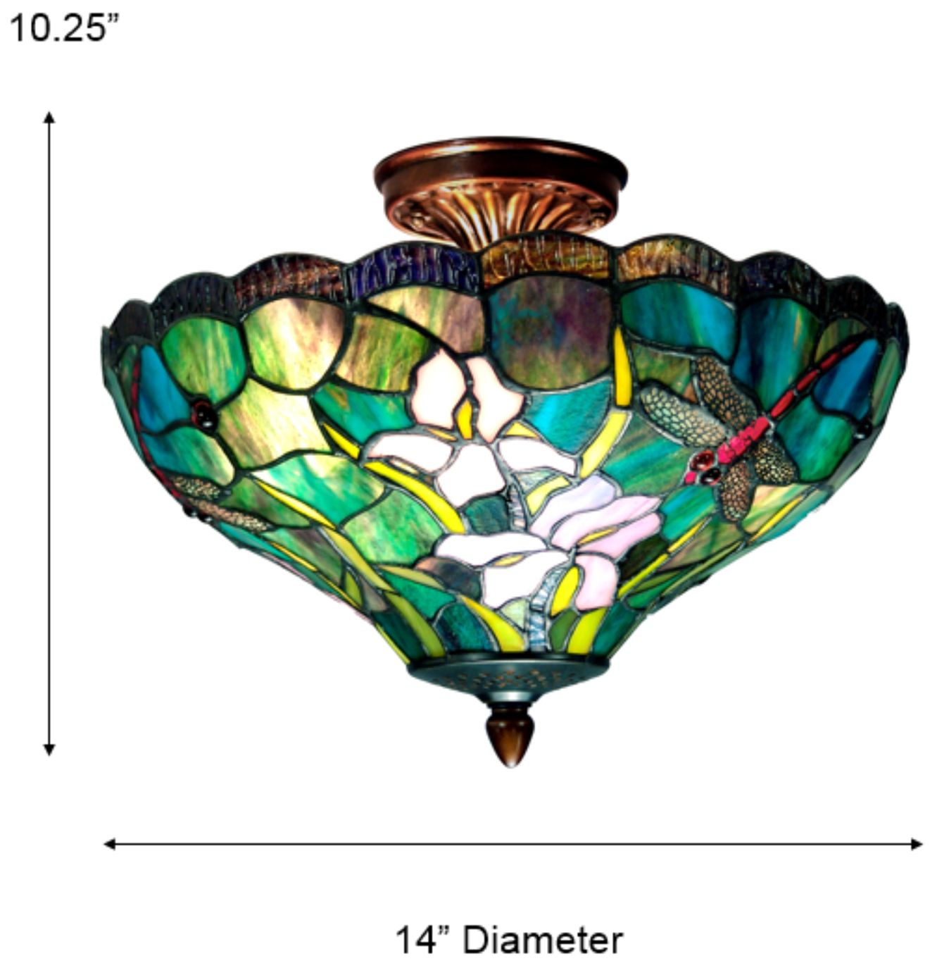 Image 3 Dale Tiffany 14" Wide Savannah Tiffany Flush Mount more views