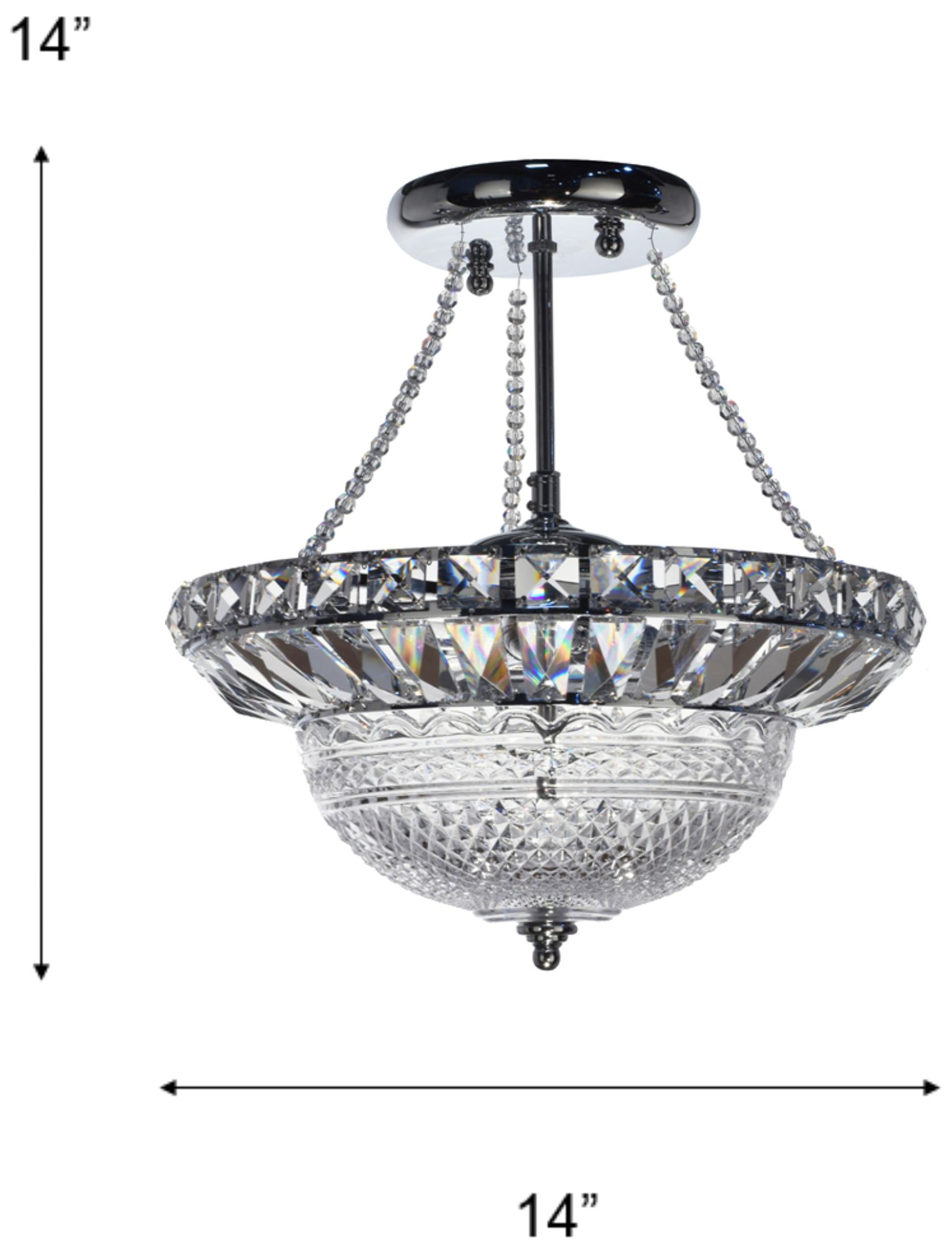 Image 3 Dale Tiffany 14 " Wide Woodland Hills 14" Wide Crystal Inverted Pendant more views