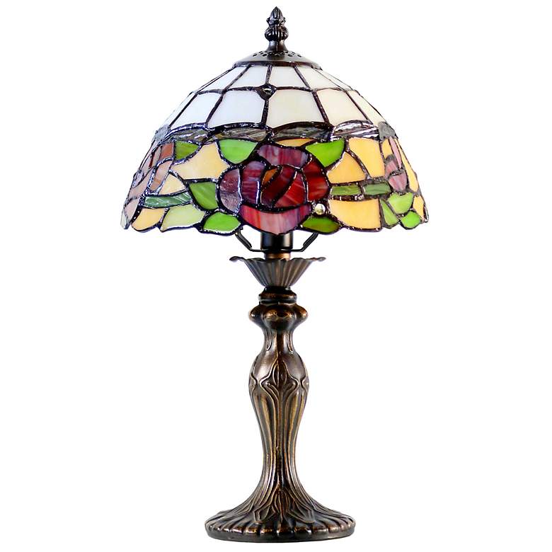 Image 7 Dale Tiffany 15.25" Tall Innsdale Rose Tiffany Accent Table Lamp more views