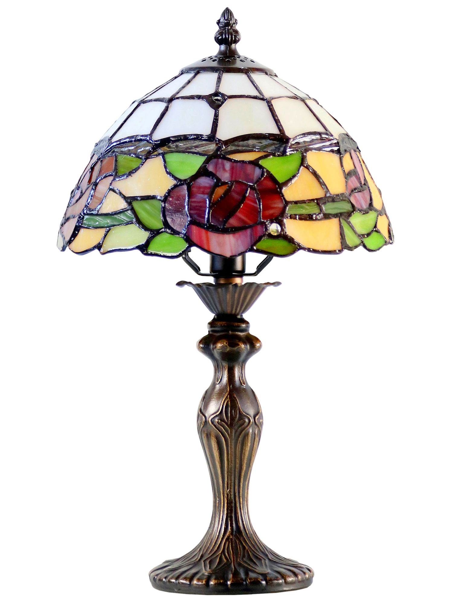 Dale Tiffany 15.25" Tall Innsdale Rose Tiffany Accent Table Lamp