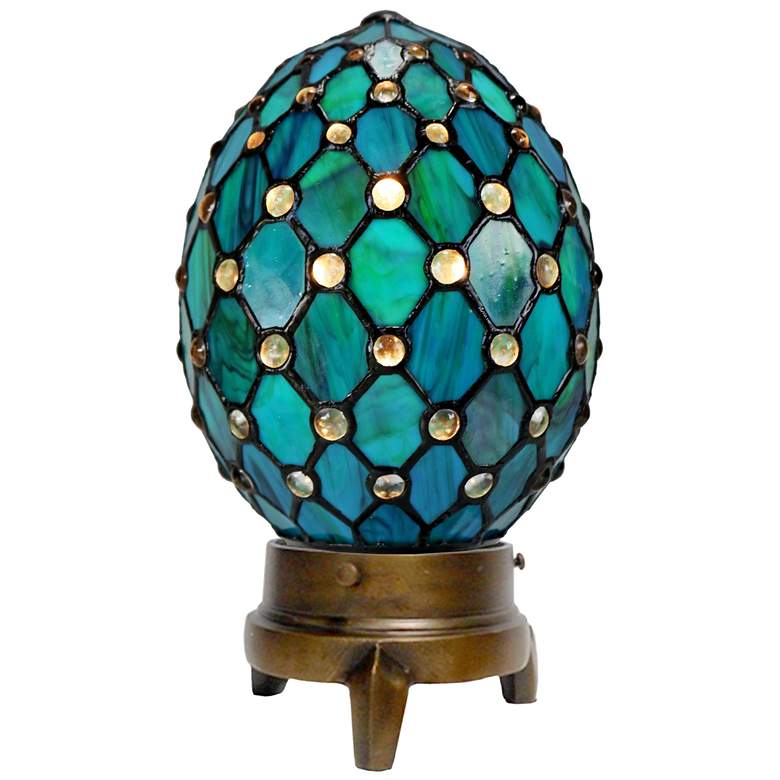 Image 1 Dale Tiffany 15.5" Tall Elenora Jewel Tiffany Decorative Egg