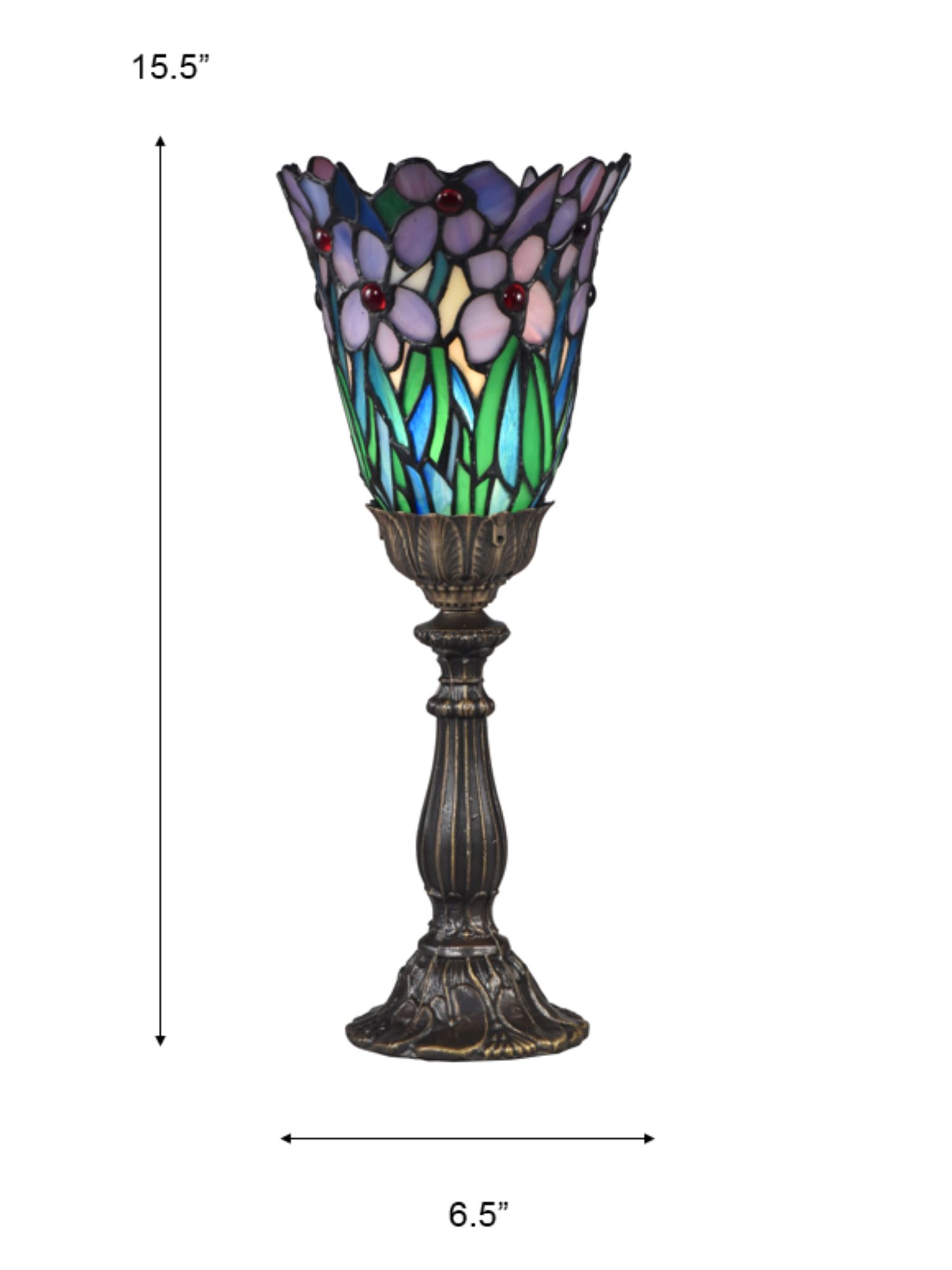 Image 4 Dale Tiffany 15.5" Tall Meadowbrook Uplight Tiffany Accent Lamp more views