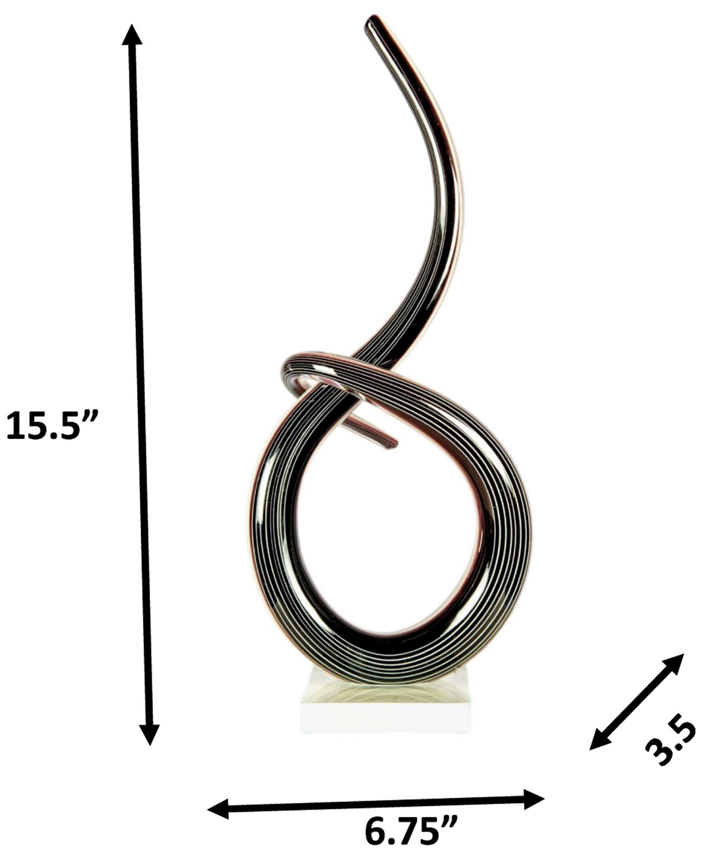 Image 3 Dale Tiffany 15.5" Tall Midnight Spiral Handcrafted Art Glass Sculpture more views