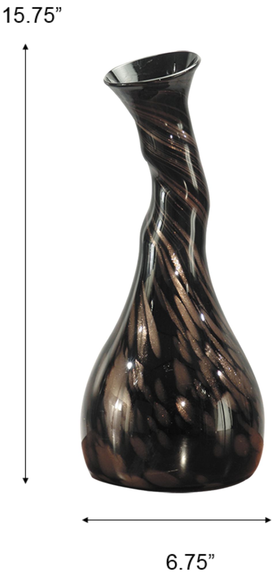 Image 3 Dale Tiffany 15.75" Tall Twisted Gourd Hand Blown Art Glass Vase more views