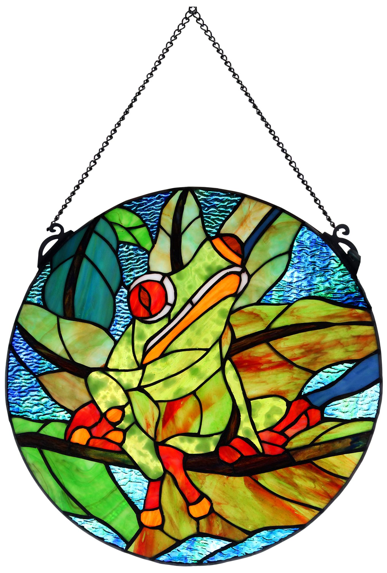 Image 2 Dale Tiffany 15" Tall Savin Frog Tiffany Window Wall Decor / Suncatcher