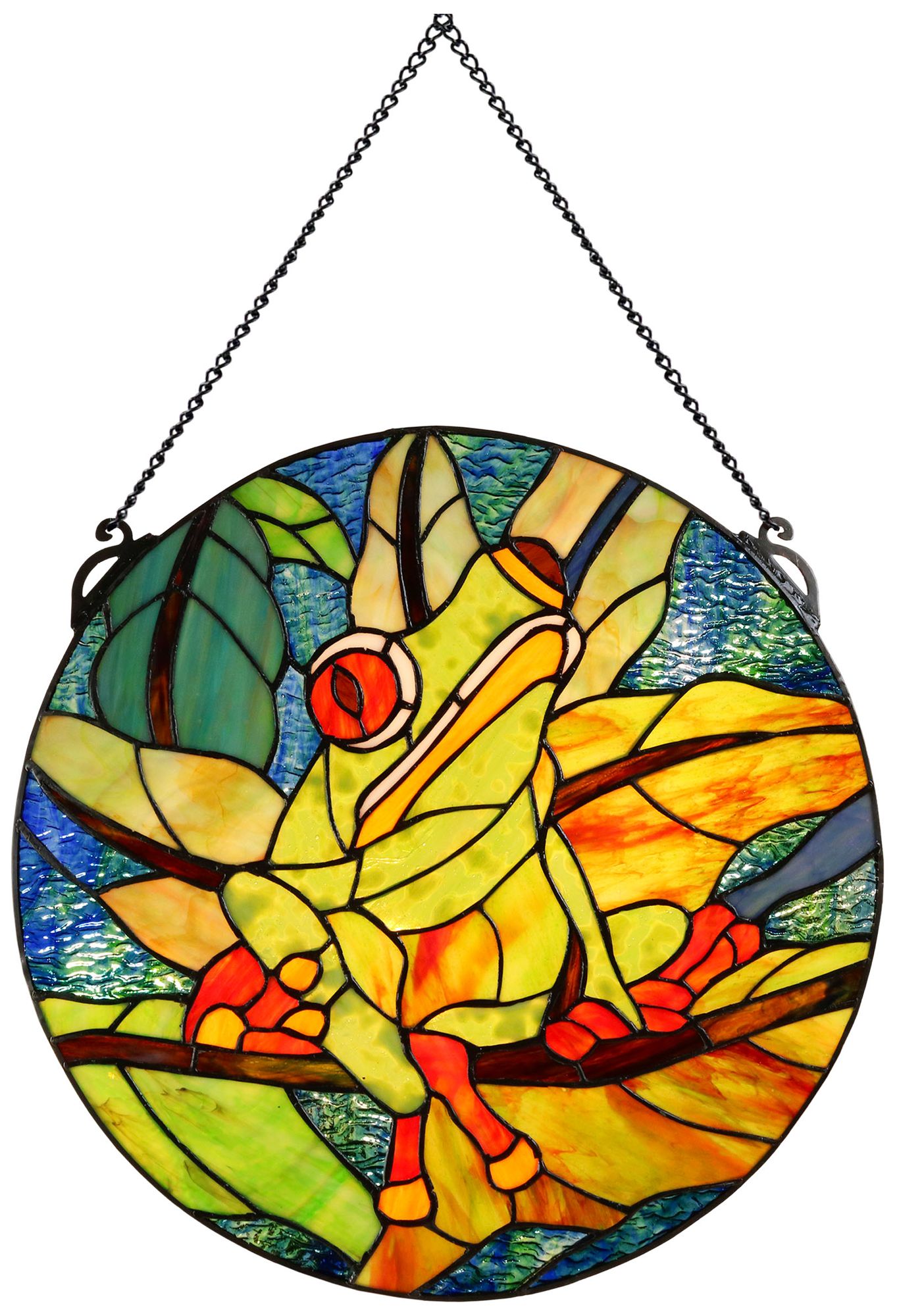 Image 3 Dale Tiffany 15" Tall Savin Frog Tiffany Window Wall Decor / Suncatcher more views