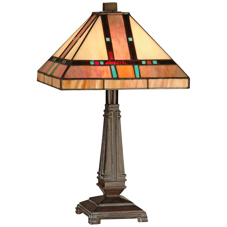 Image 1 Dale Tiffany 16" High Hyde Park Mission Art Glass Table Lamp