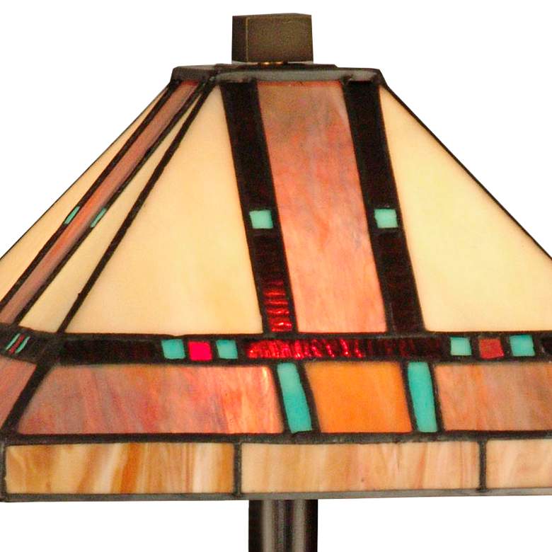 Image 2 Dale Tiffany 16" High Hyde Park Mission Art Glass Table Lamp more views