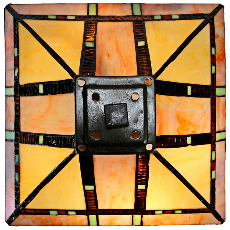 Image 3 Dale Tiffany 16" High Hyde Park Mission Art Glass Table Lamp more views