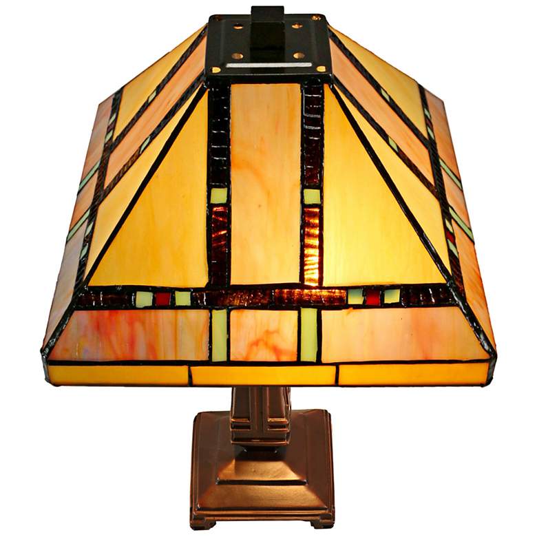 Image 4 Dale Tiffany 16" High Hyde Park Mission Art Glass Table Lamp more views