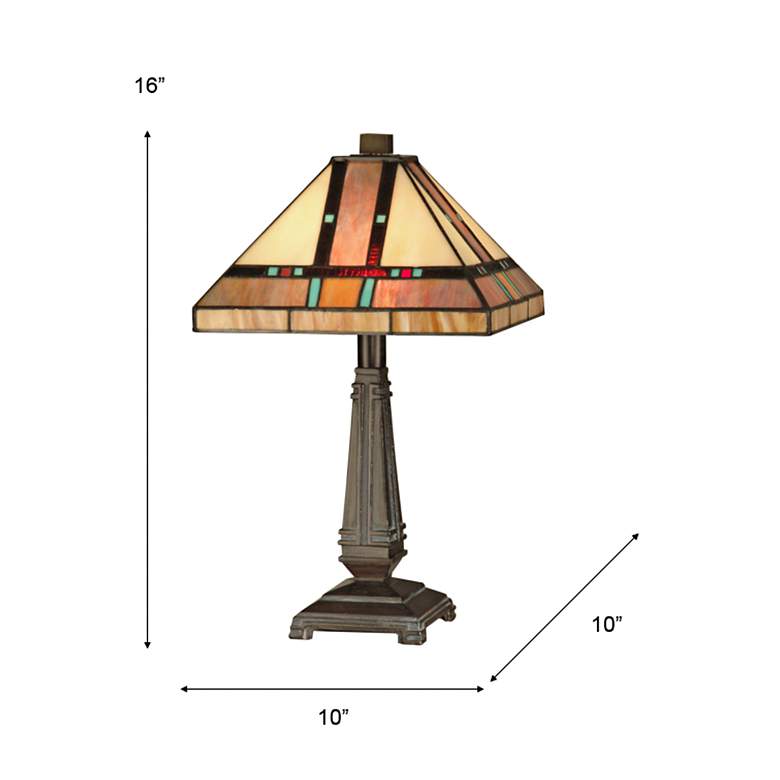 Image 6 Dale Tiffany 16" High Hyde Park Mission Art Glass Table Lamp more views