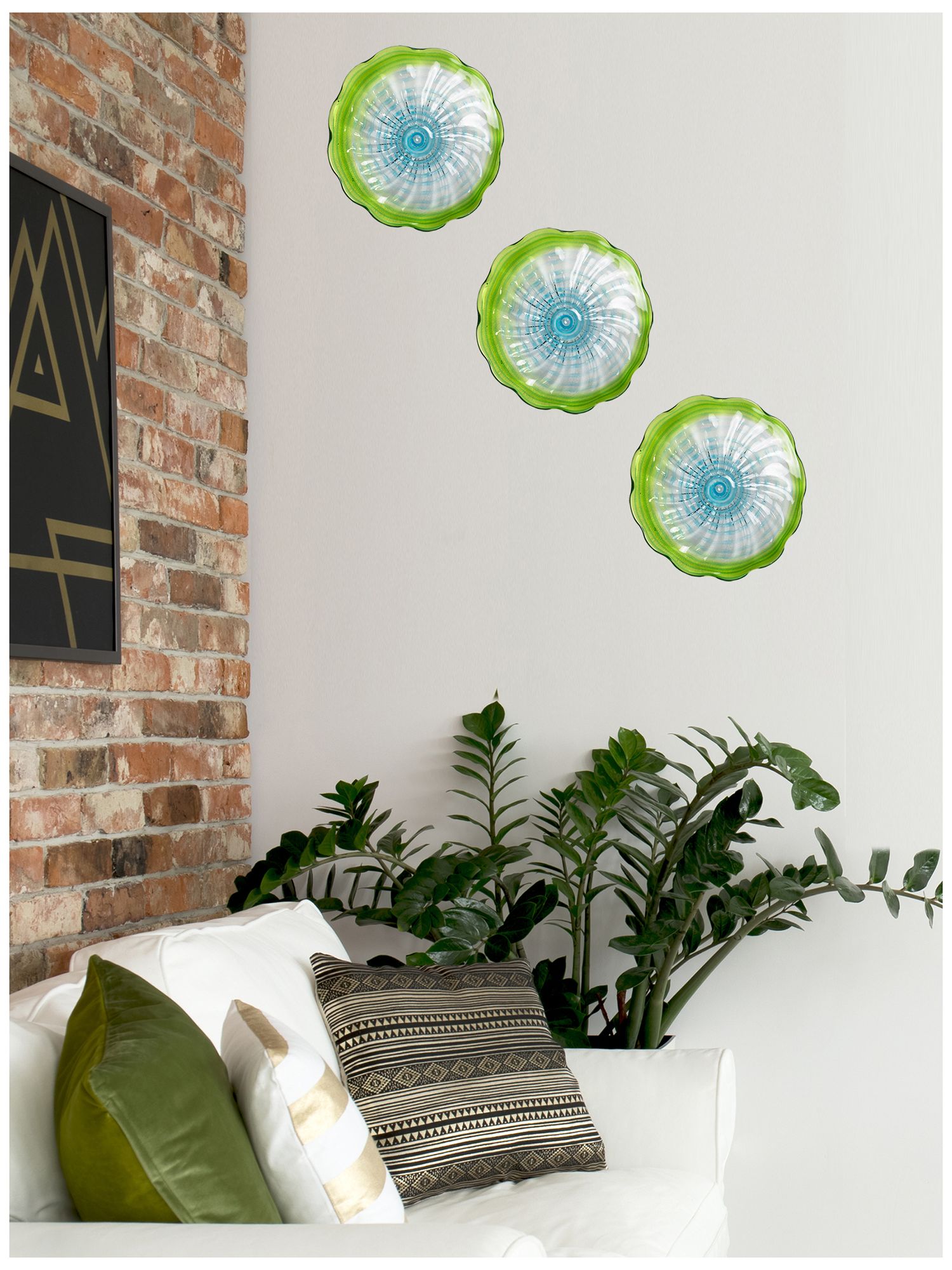 Image 2 Dale Tiffany 16" Waterfront Hand Blown Art Glass Wall Decor more views