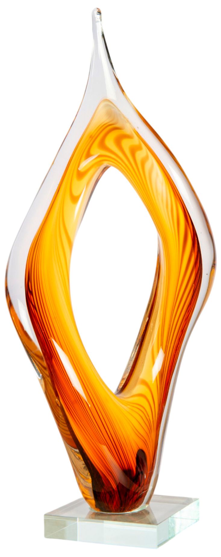 Image 4 Dale Tiffany 17" Tall Golden Flame Handcrafted Art Glass Sculpture more views