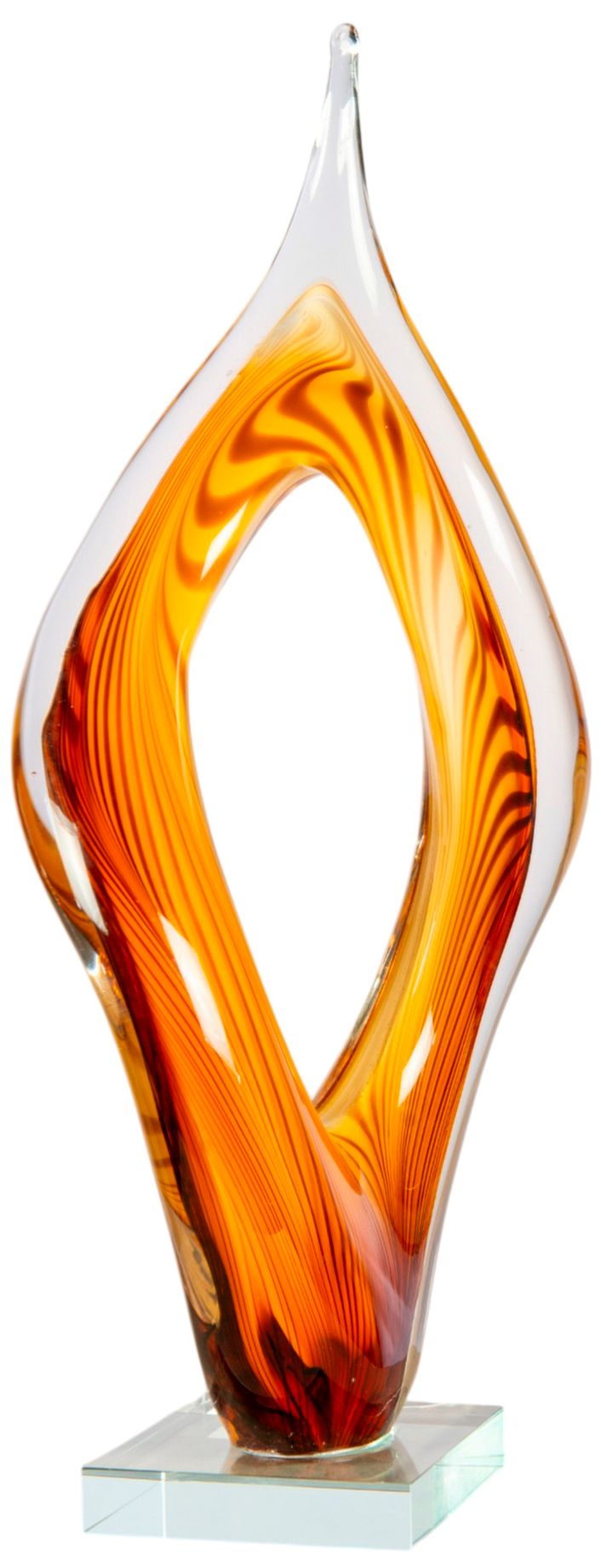 Image 5 Dale Tiffany 17" Tall Golden Flame Handcrafted Art Glass Sculpture more views