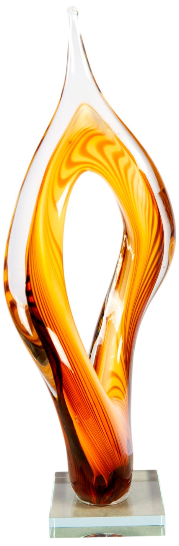 Image 6 Dale Tiffany 17" Tall Golden Flame Handcrafted Art Glass Sculpture more views