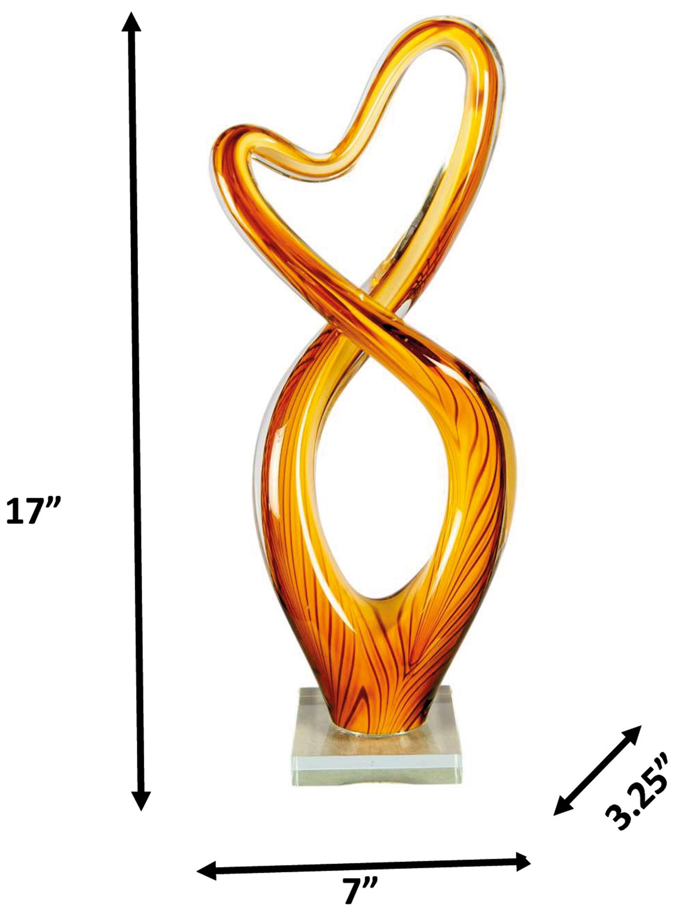 Image 3 Dale Tiffany 17" Tall Golden Infinity Handcrafted Art Glass Sculpture more views