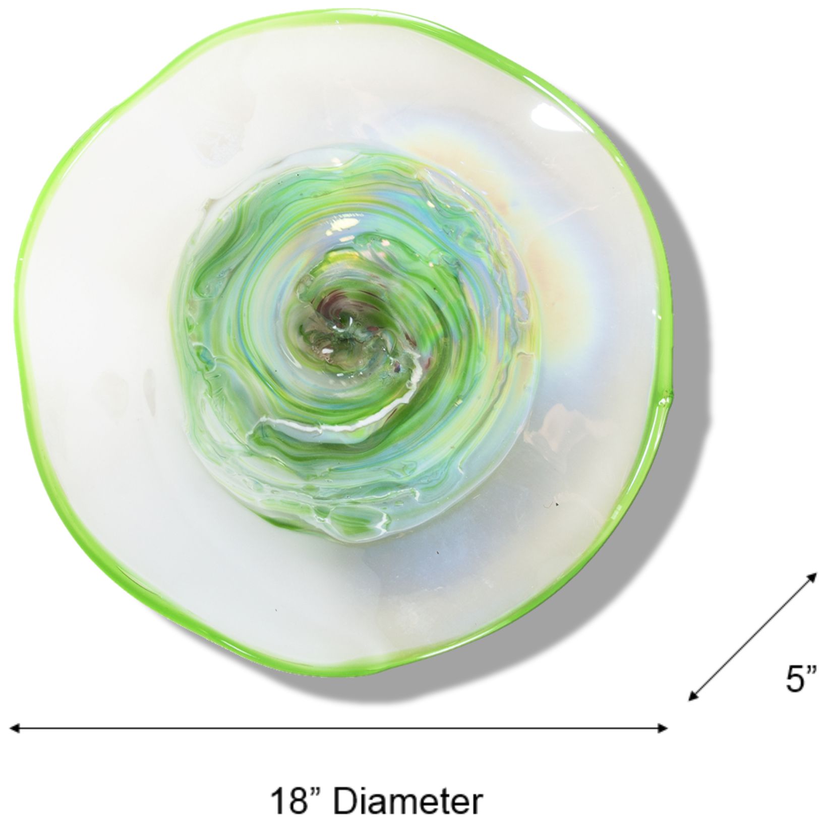 Image 3 Dale Tiffany 18" Cavalier White Green Hand Blown Art Glass Wall Decor more views