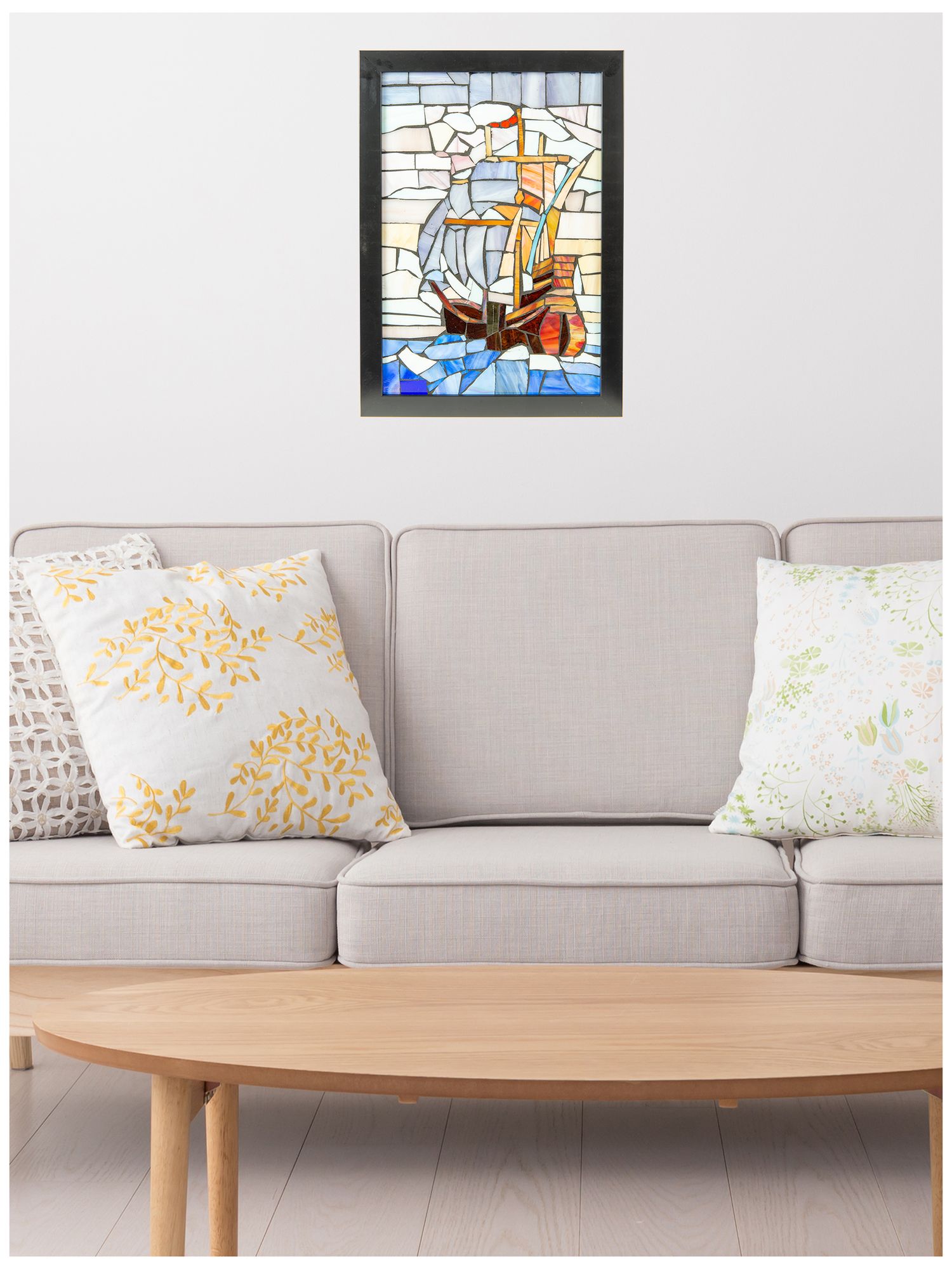 Image 2 Dale Tiffany 18" Tall Flagship Mosaic Art Glass Wall Decor / Suncatcher more views