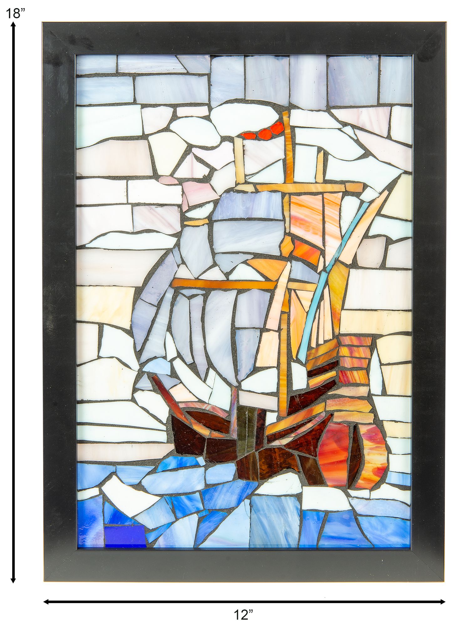 Image 3 Dale Tiffany 18" Tall Flagship Mosaic Art Glass Wall Decor / Suncatcher more views