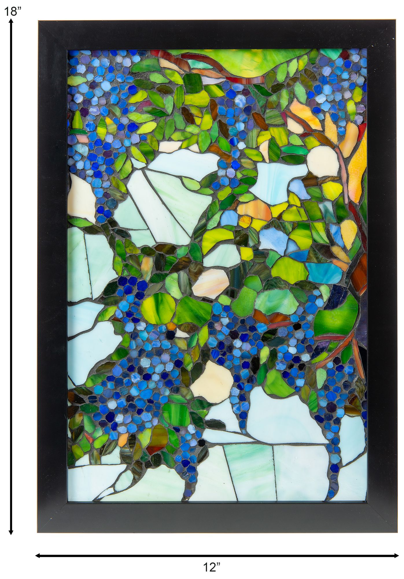 Image 3 Dale Tiffany 18" Tall Grapevine Mosaic Art Glass Wall Decor / Suncatcher more views