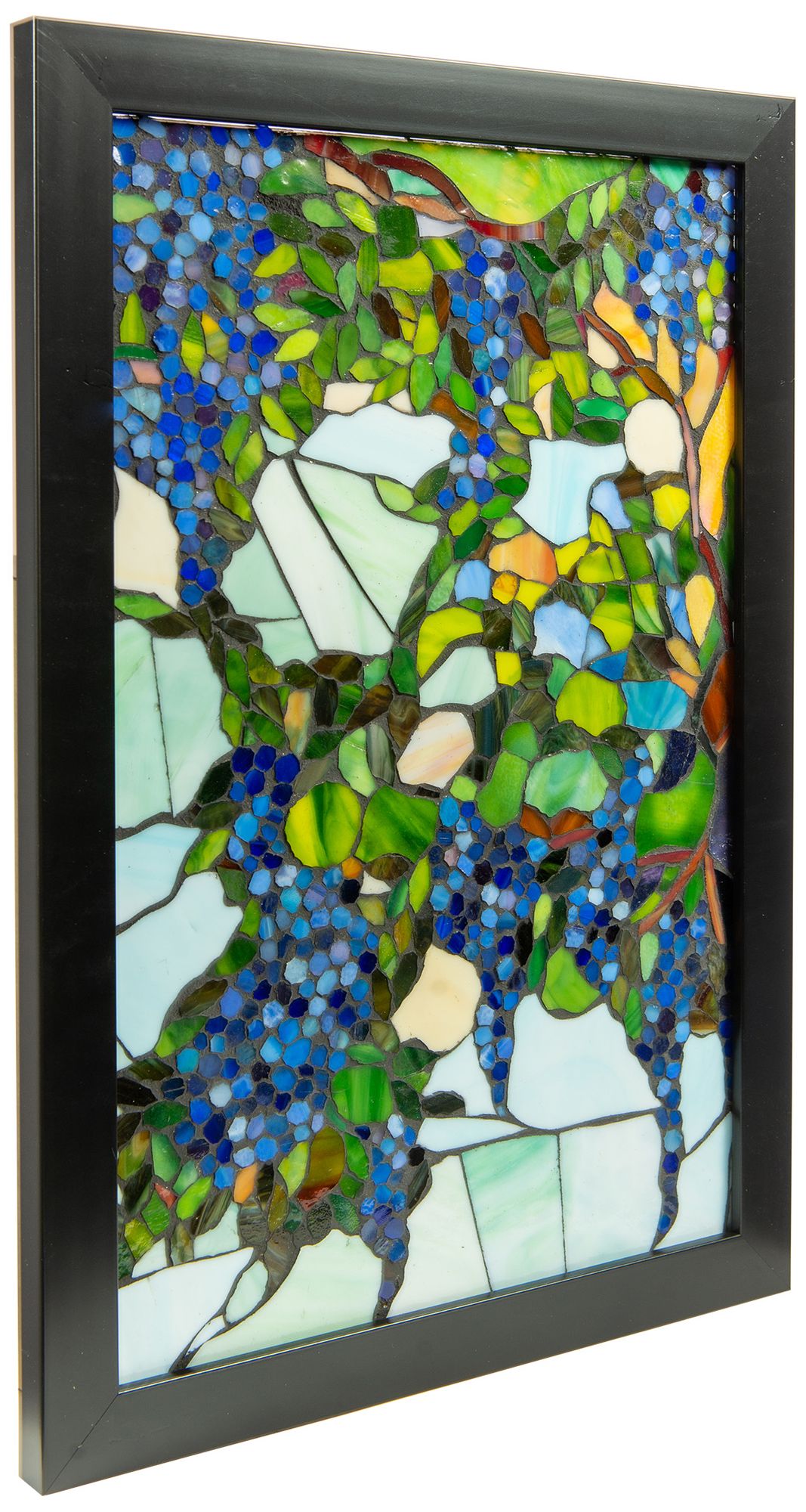 Image 5 Dale Tiffany 18" Tall Grapevine Mosaic Art Glass Wall Decor / Suncatcher more views