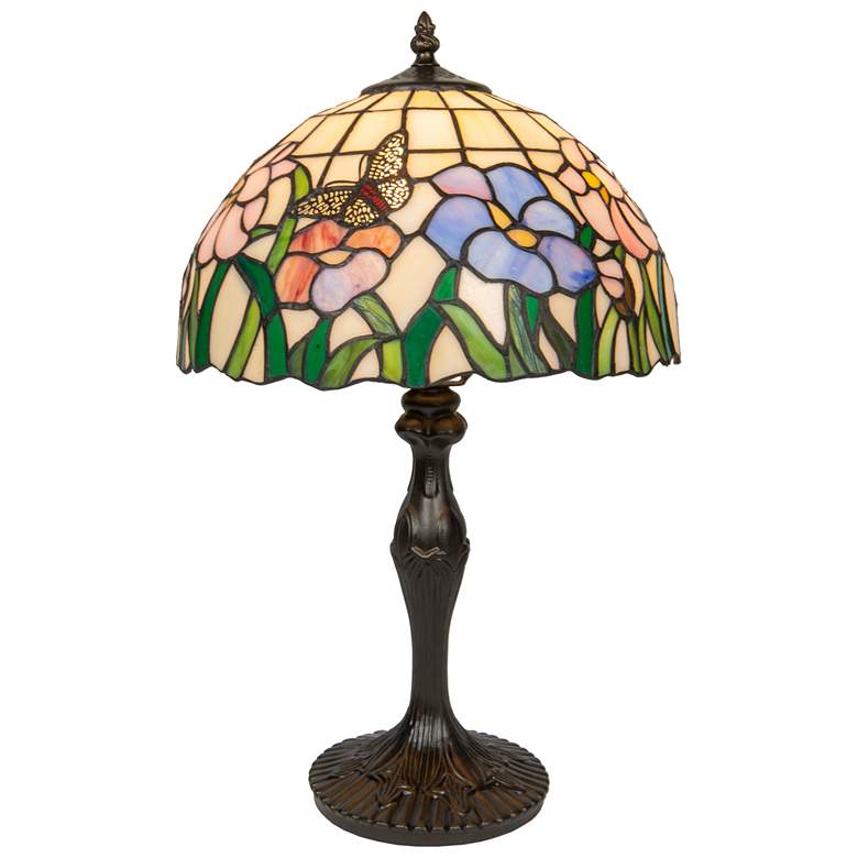 Image 1 Dale Tiffany 19.5" Pazio Floral Butterfly Tiffany Table Lamp