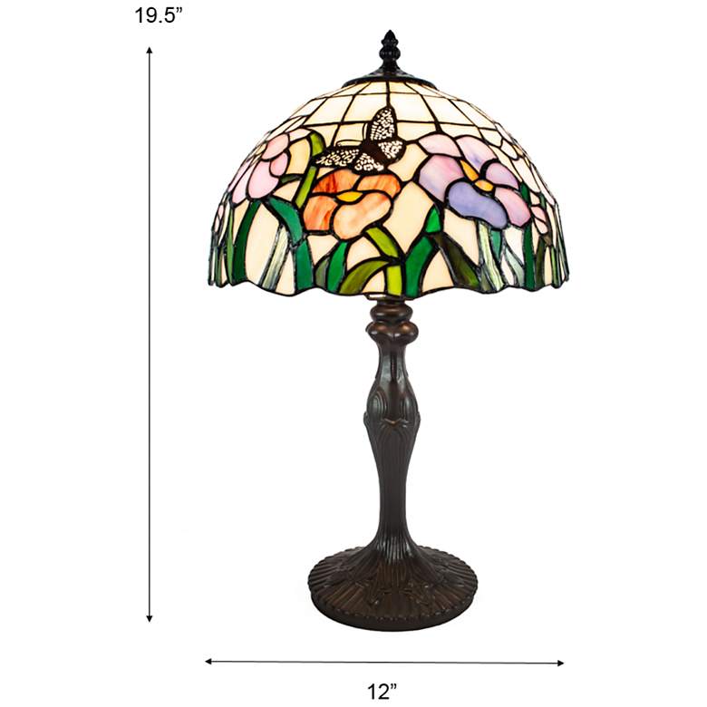 Image 4 Dale Tiffany 19.5" Pazio Floral Butterfly Tiffany Table Lamp more views