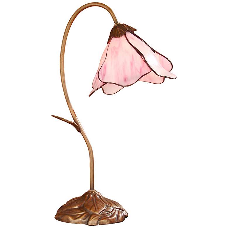 Image 2 Dale Tiffany 19" High Pink Rose Petal Downbridge Accent Lamp