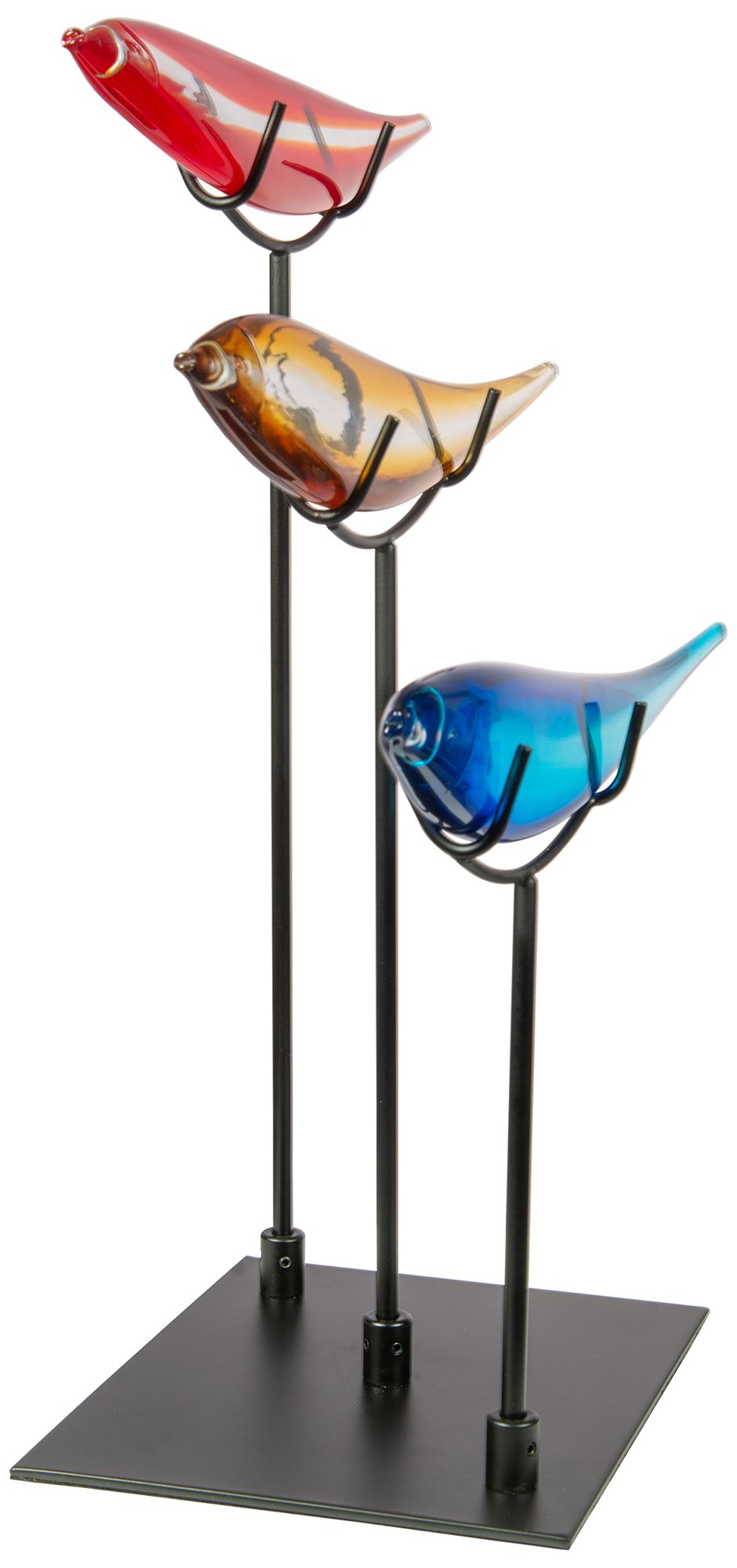 Image 5 Dale Tiffany 19" Tall 3 Multi-Color Fish Handcrafted Art Glass Figurine more views