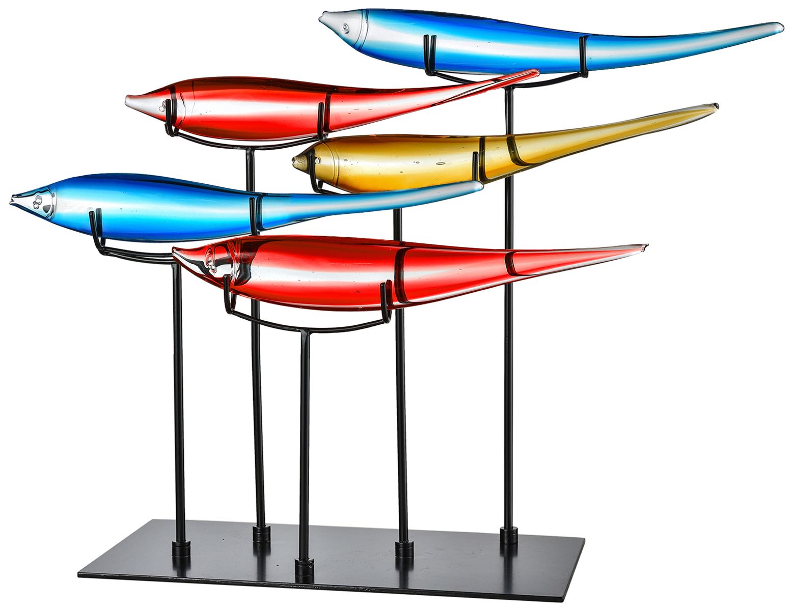 Image 2 Dale Tiffany 19" Tall 5 Multicolor Fish Handcrafted Art Glass Figurines