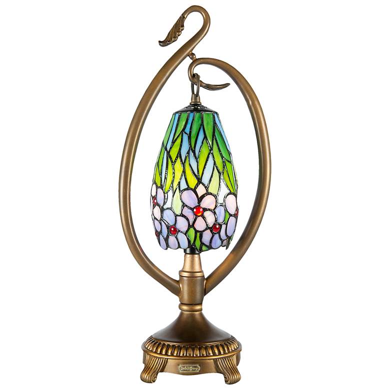 Image 1 Dale Tiffany 20" Tall Grove Floral Tiffany Accent Lamp