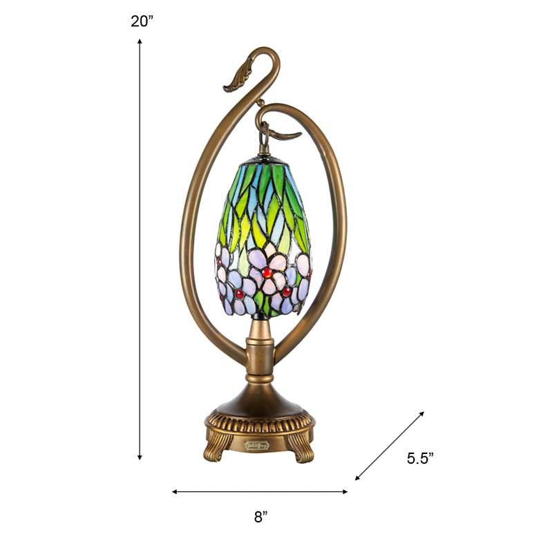 Image 2 Dale Tiffany 20" Tall Grove Floral Tiffany Accent Lamp more views