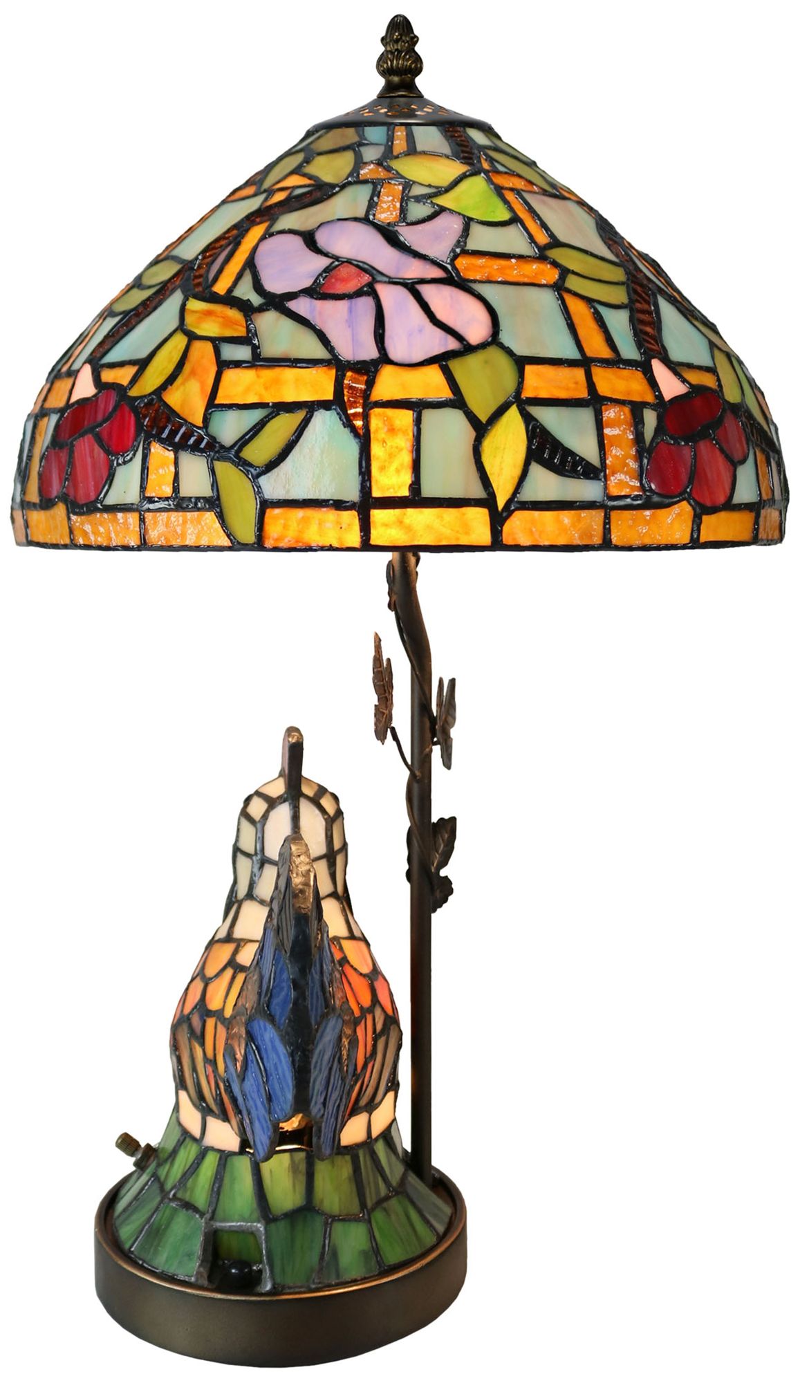 Image 4 Dale Tiffany 20" Tall Canberry Rooster Tiffany Table Lamp more views