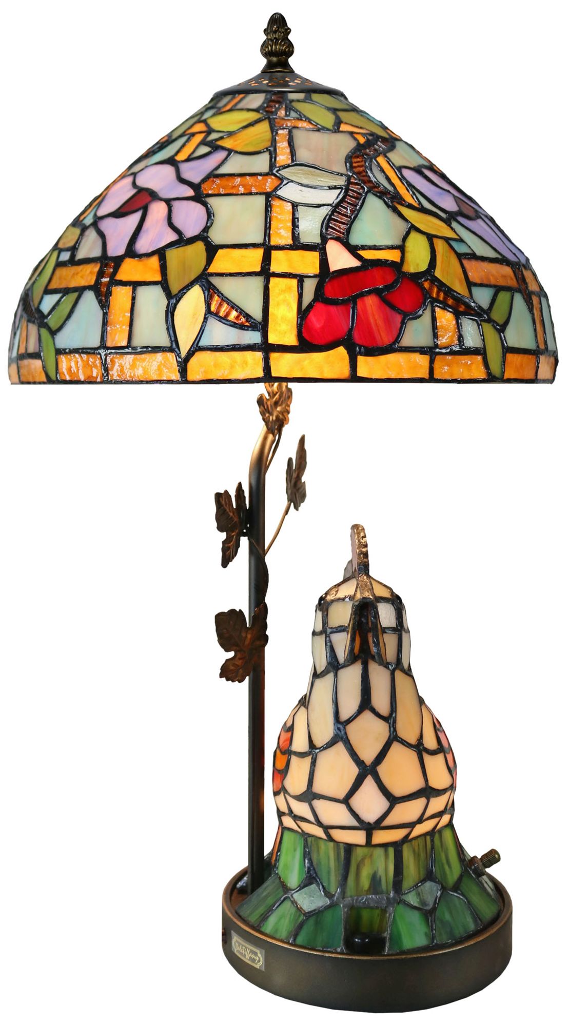 Image 6 Dale Tiffany 20" Tall Canberry Rooster Tiffany Table Lamp more views