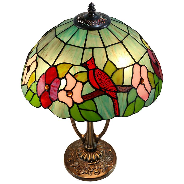 Image 6 Dale Tiffany 21.5" Benezia Birds Tiffany Table Lamp more views